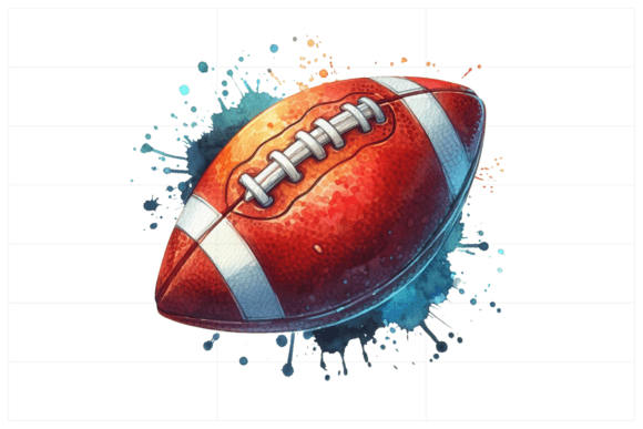 American Football Watercolor Clipart: Illustrations That Bring Energy to Content Publishing