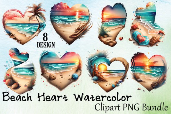 Beach Heart Watercolor Clipart Bundle: A Brand Designer’s Review for Marketing & Visual Content
