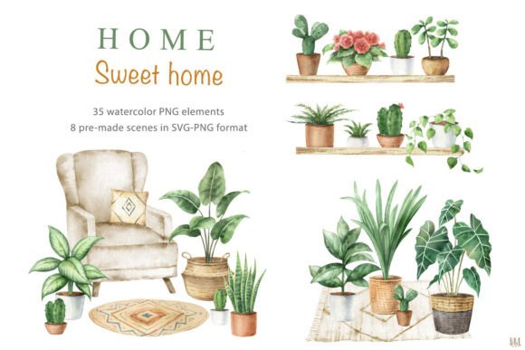 Home Sweet Home Watercolor Part 2 – A Seller’s Honest Review of These Home-Themed Illustrations