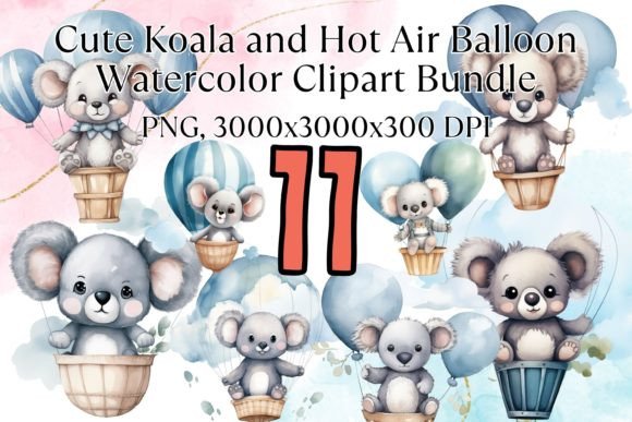 Koala Hot Air Balloon Watercolor Clipart: A Versatile Illustration for Bloggers and Publishers