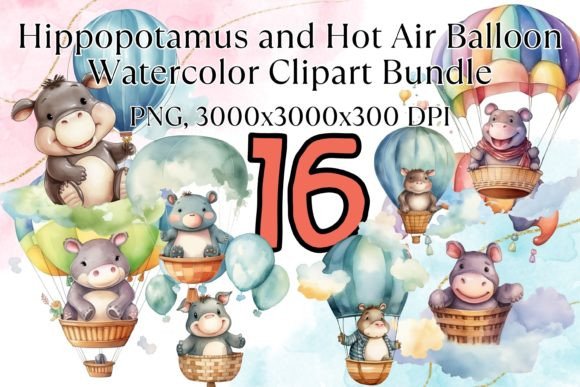 Refreshing Hippopotamus Watercolor Clipart for Playful Illustrations