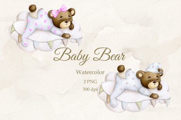 Teddy Bear on a Cloud Watercolor PNG Review