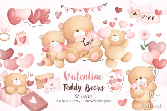 Valentine Teddy Bears Watercolor Clipart: A Brand Designer’s Review for Marketing & Illustrations