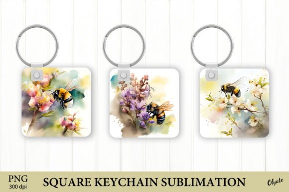 Watercolor Bee Keychain – A Sweet Touch for Crafters & Handmade Sellers