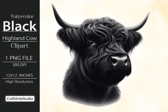 Watercolor Black Highland Cow Clipart Review for Real Embroidery Projects