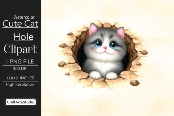 Watercolor Cute Cat Hole Clipart: A Designer’s Review for Branding & Marketing