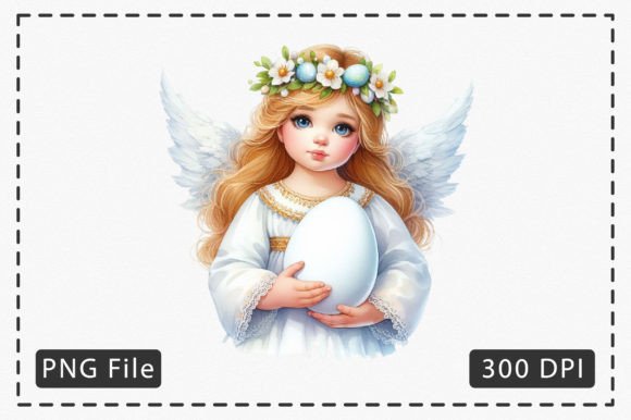 Watercolor Easter Angel PNG Illustrations for Blog & Editorial Design