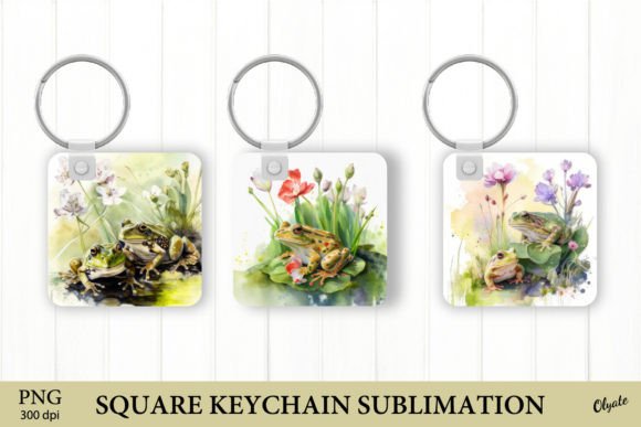 Watercolor Frog Keychain: A Cute Illustration for Digital Sellers