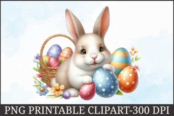Watercolor Happy Easter Day Clipart: Festive Illustrations for Local Branding
