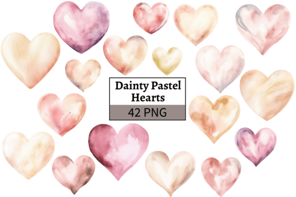 Watercolor Pastel Heart Illustrations for Creative Sellers