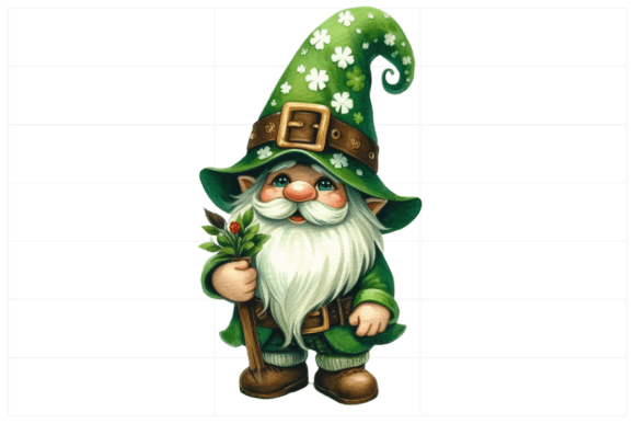 Watercolor St. Patrick’s Day Illustrations with Cute Gnomes for Digital Sellers