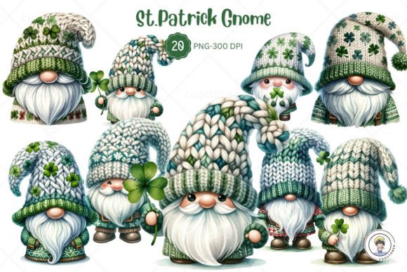 Watercolor St. Patrick’s Gnome Illustrations for Blog & Editorial Design