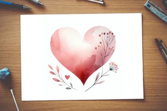 Watercolor Valentine's Heart Love Icon: A Soft Touch for Editorial Romance