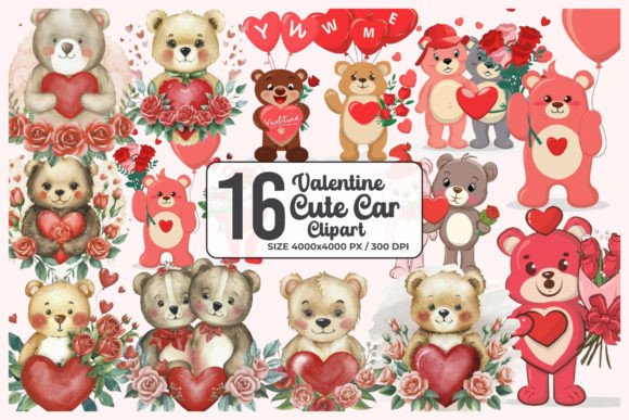 Watercolor Valentines Day Love Bear Illustrations Capture Romantic Charm for Brands
