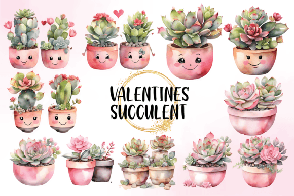 Watercolor Valentines Succulent Clipart: A Designer’s Review for Branding & Marketing Use